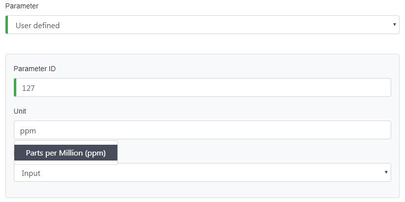 User Defined Parameter