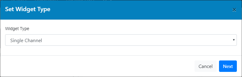 Selecting single channel widget type