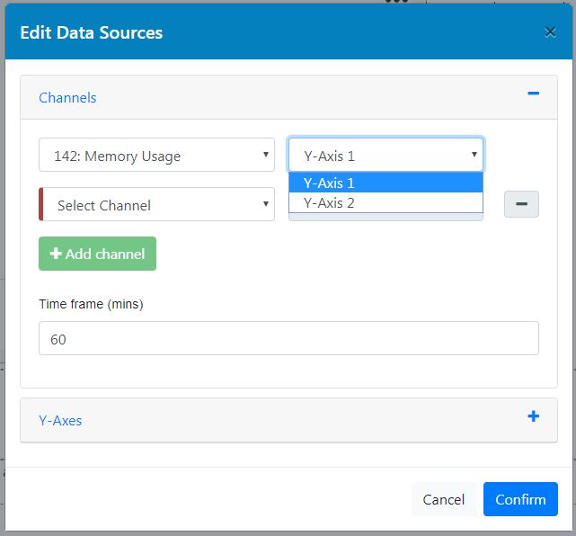 Select Y axis to use