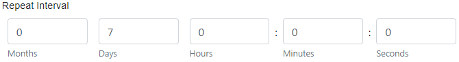 Schedule Repeat Interval - 7 Day Example