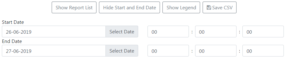 Start and End Time Selection