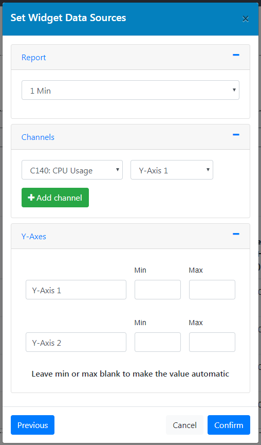 Historical Data Line Chart Axis Settings