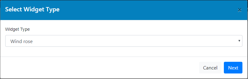 Wind Rose Widget Type